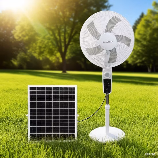 Rechargeable Solar Panel Electric Floor Stand Fan with Remote Control BST-188