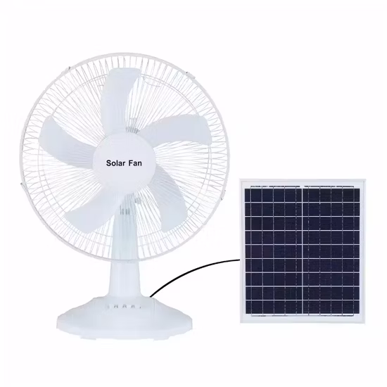 Three Gears 12 Inch 15W Portable Rechargeable Solar Powered Desk Fan BST-138